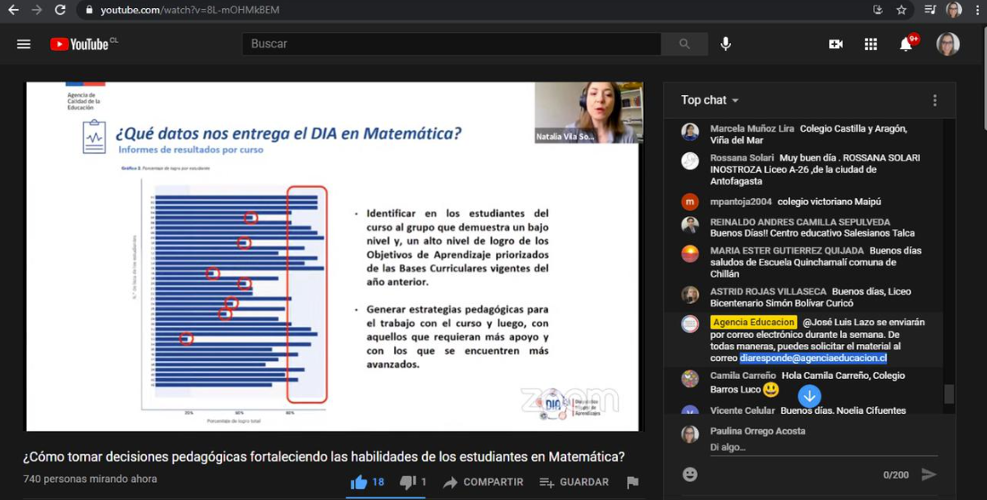 Jefa de UTP y docente de Matemática del Liceo Domingo Matte Pérez participaron de Webinar organizado por la Agencia de Calidad de la Educación